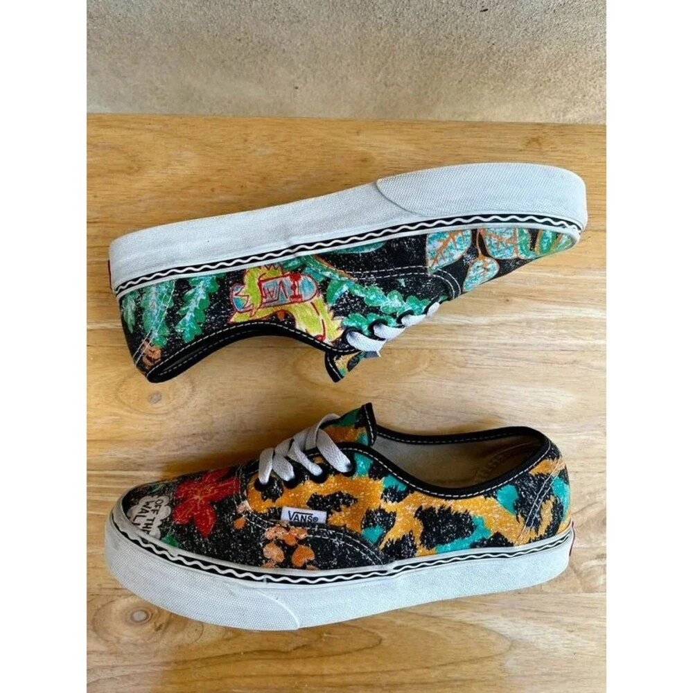 Vans x Crayola Authentic Multi Print Leopard Floral Sneakers Women’s 7 Men’s 5.5